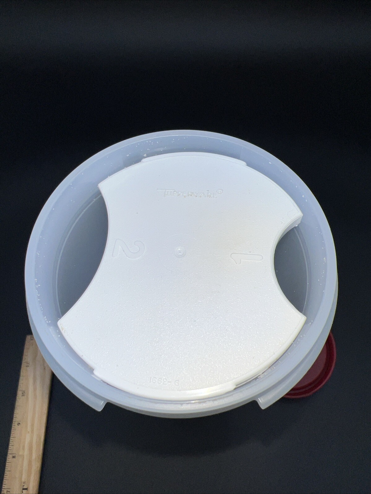 VTG Tupperware Modular Mates Round #5 Container Red Lid 10.5” Tall Cereal Storag