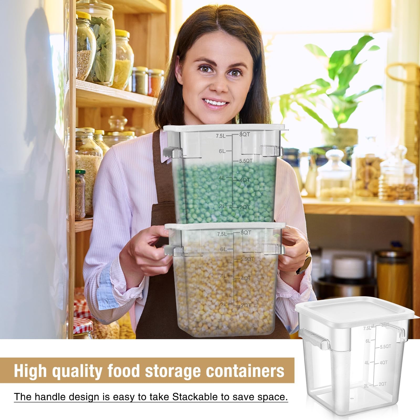 FoldTier 2 Pieces Square Food Storage Containers Polycarbonate Clear food Con…