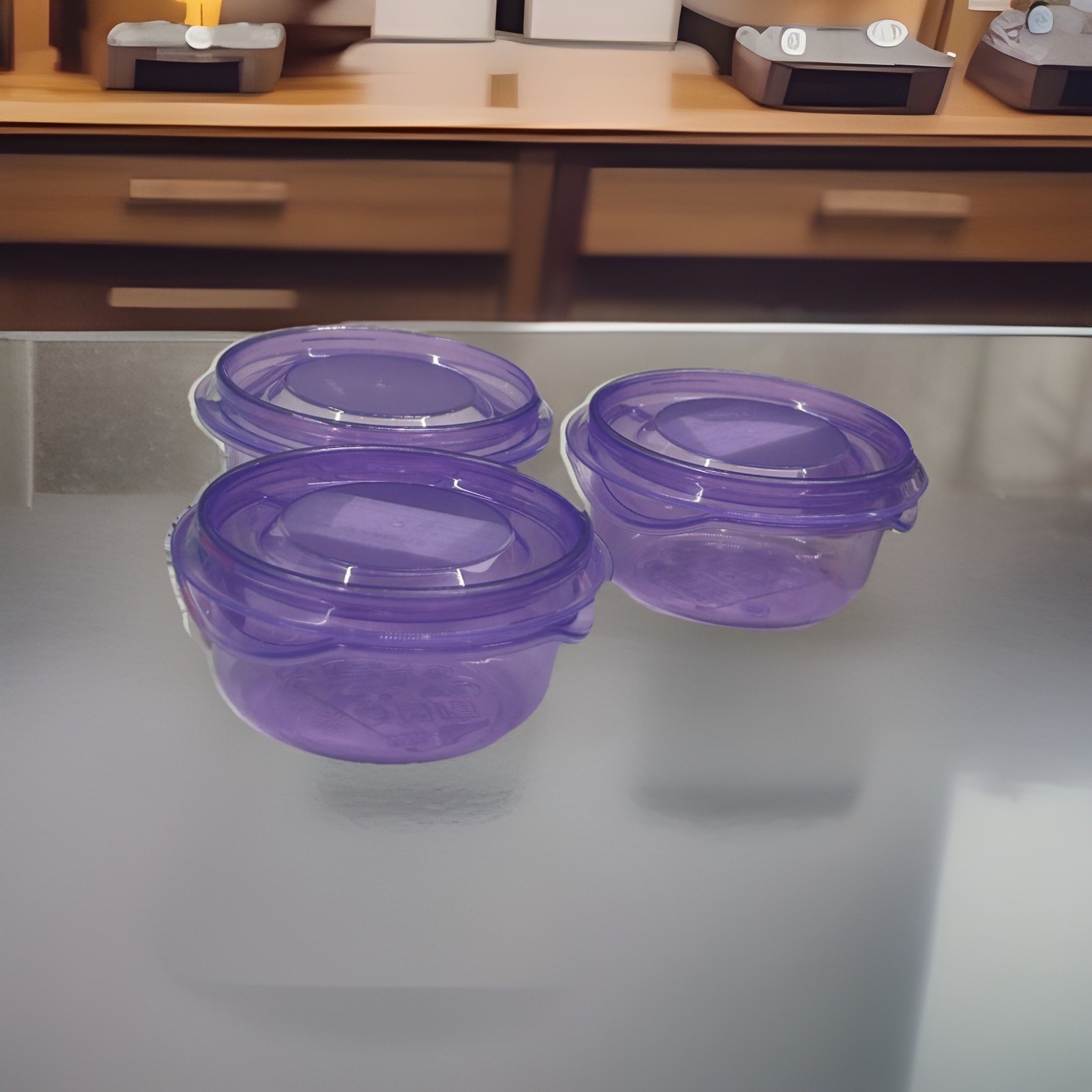 IKEA PRUTA Food container w/lids, lilac, 70 ml, 2.3 oz, Kitchen Items, 3 Pieces