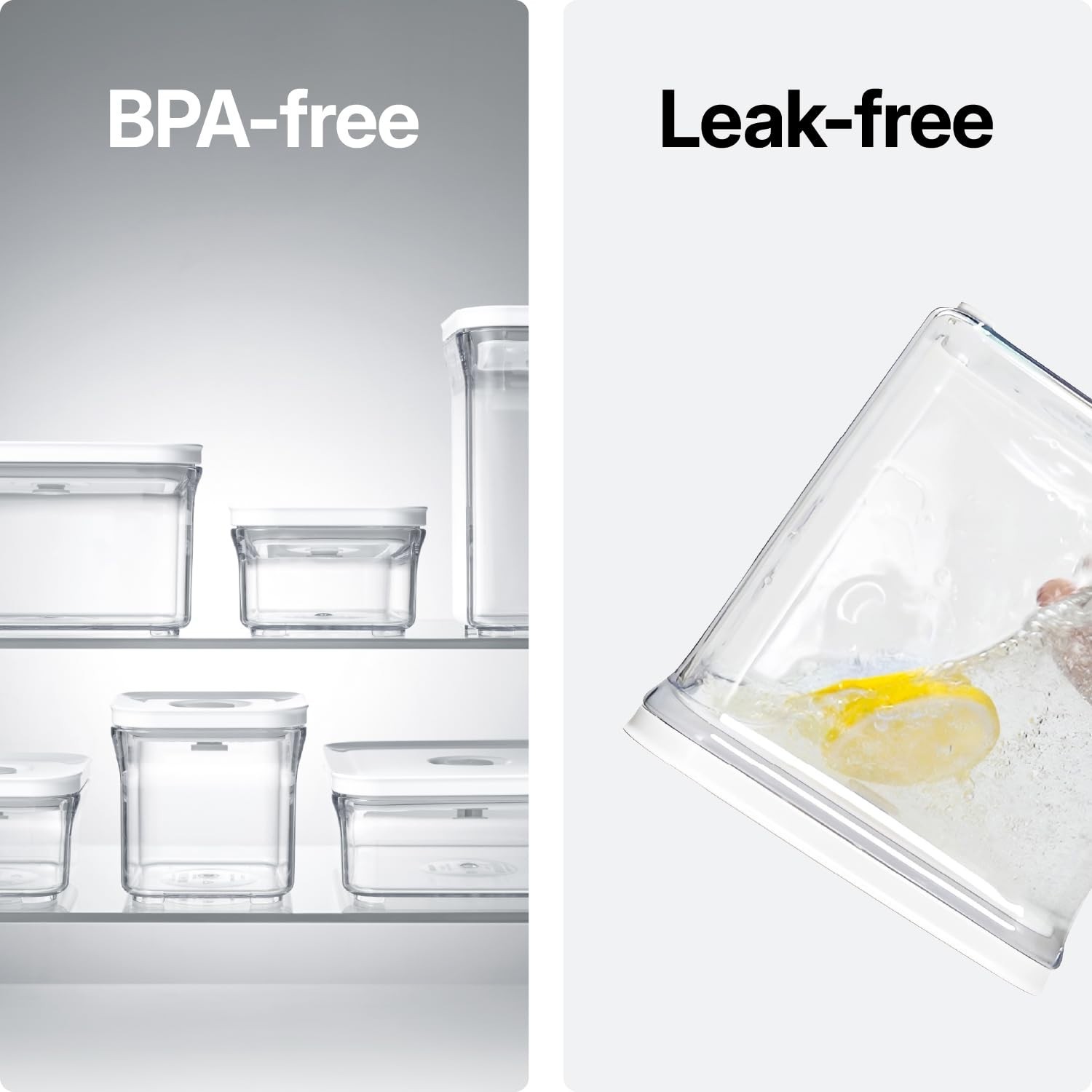 Airtight Food Storage Containers Set of 2 – Mini Rectangular, Leak Proof, BPA-Fr