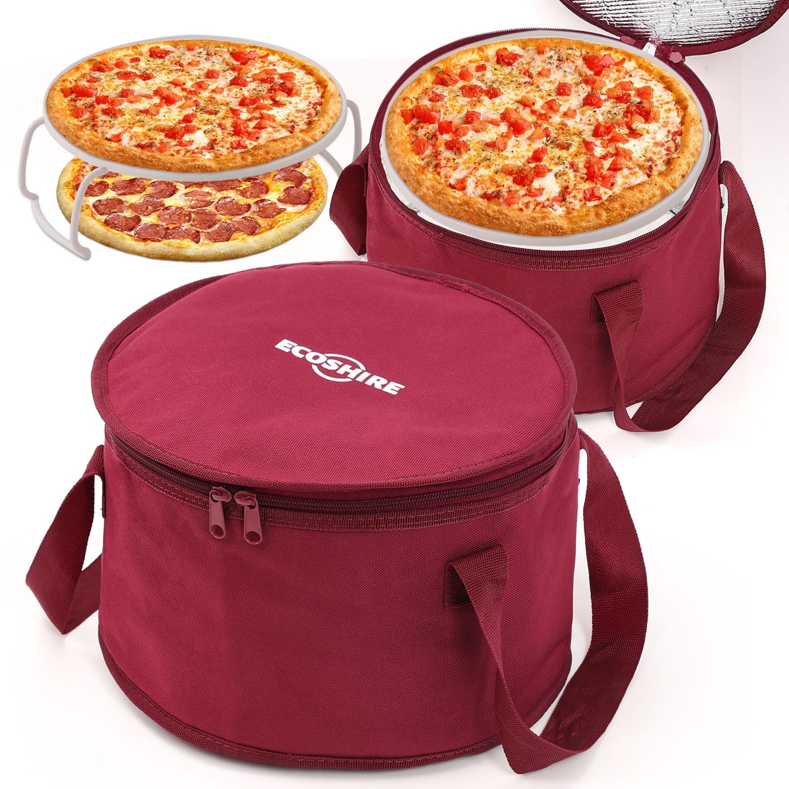 2-Piece Round Pie Carrier Set – 11”x7” Insulated Casserole Carrier with Lid &…