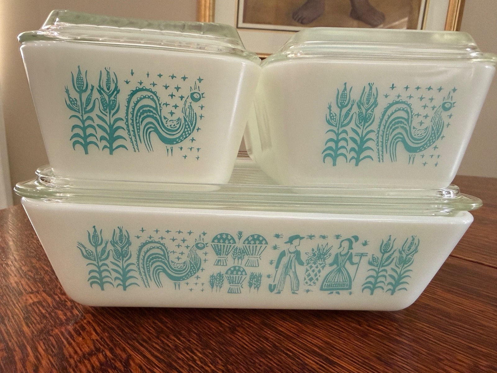 Complete Set of Butterprint Amish Fridgies, Vintage