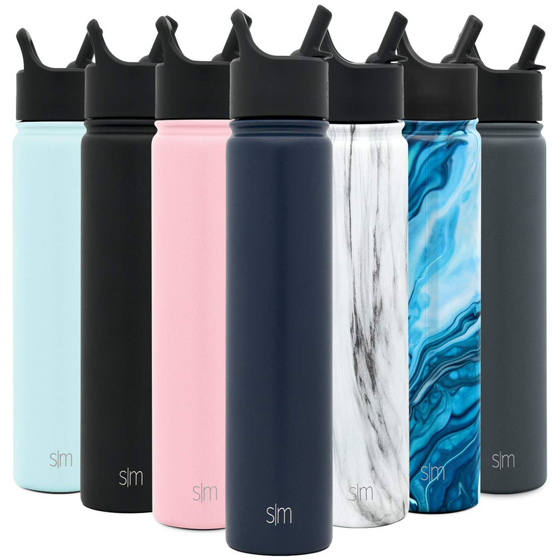 Simple Modern Water Bottle Straw Lid Vacuum Insulated Stainless Steel Metal