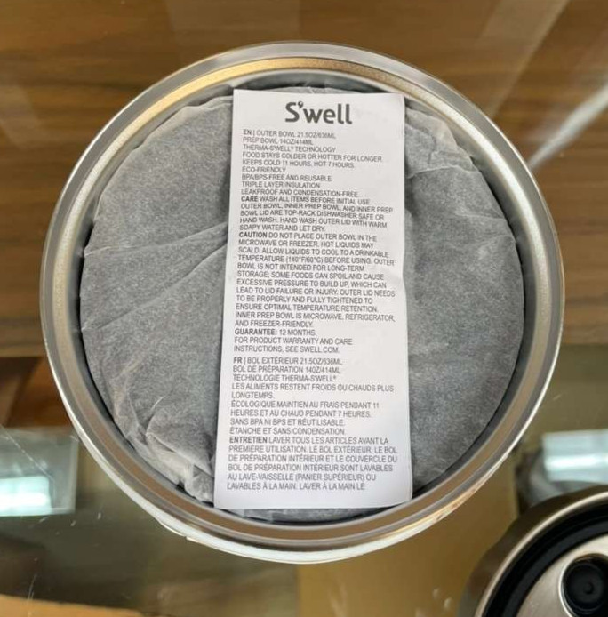 Swell Stainless Steel Food Bowls 21.5oz Sustainable Hot Cold Travel PREP BOWL