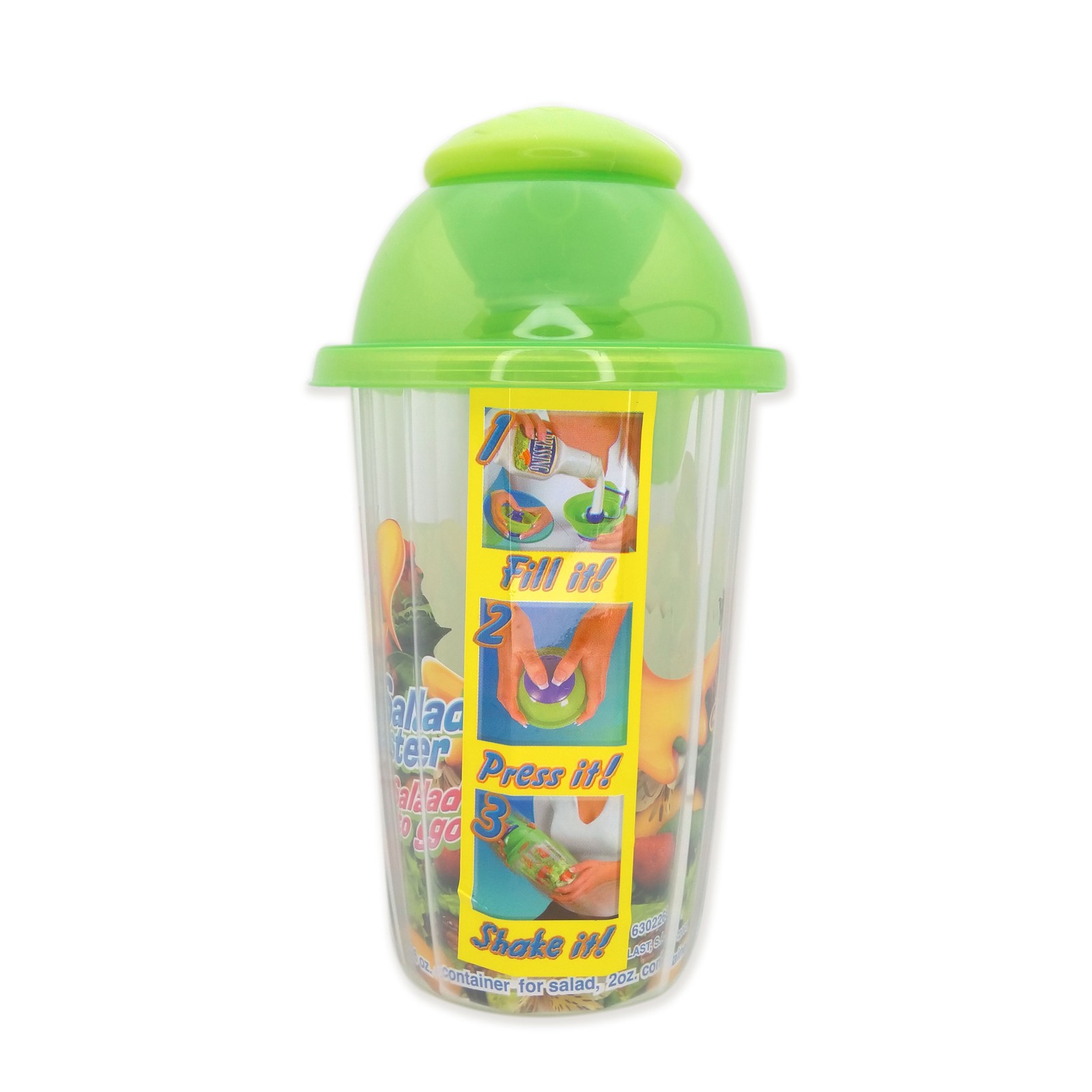 Clear Salad Blaster 26oz Cup Salad to Go Stores 2oz of Dressing Portion Control
