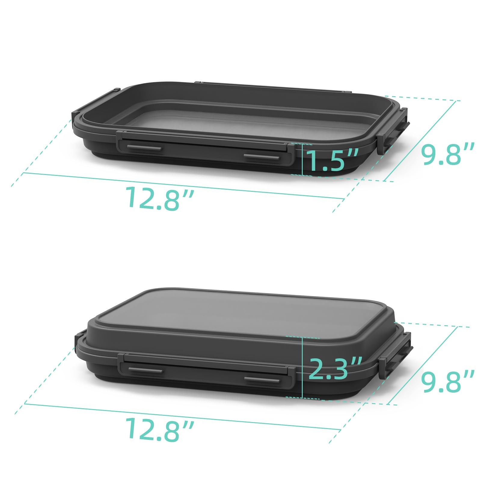 2 Pack Silicone Food Fresh-Keeping Storage Containers with Lid, Dual-Shape De…