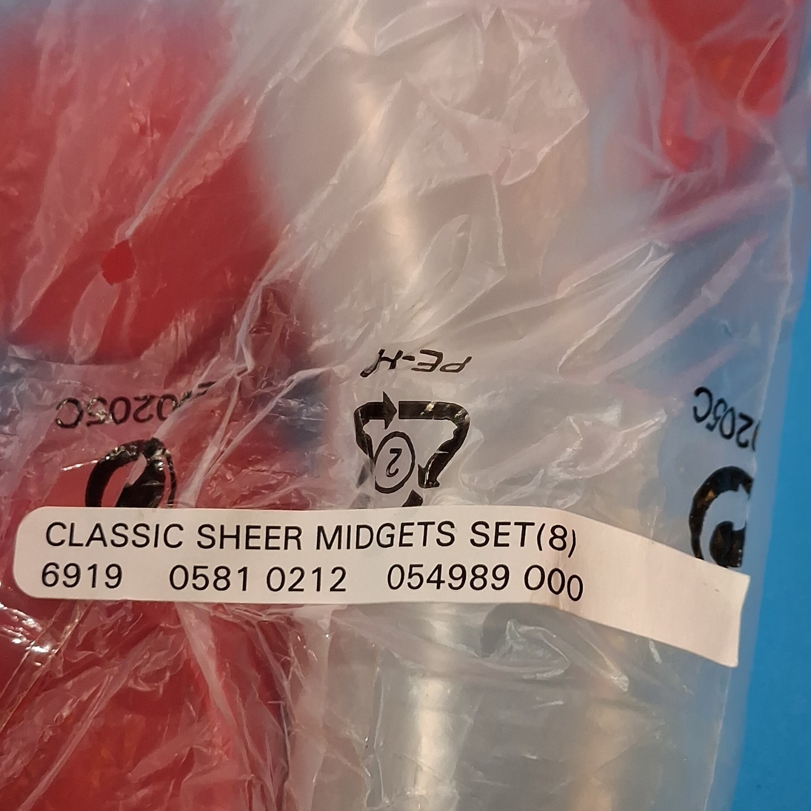 Vintage Tupperware Classic Sheer Midgets 8pc Set Clear/Red Snap Lids