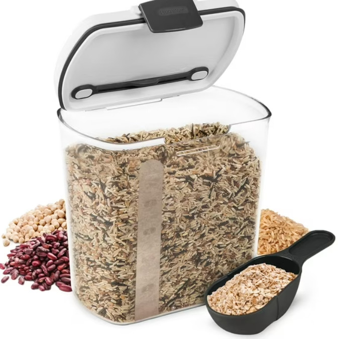 PrepWorks Plastic 2.5-Quart ProKeeper Grain Storage Container w/Hinged Lid, Lot3