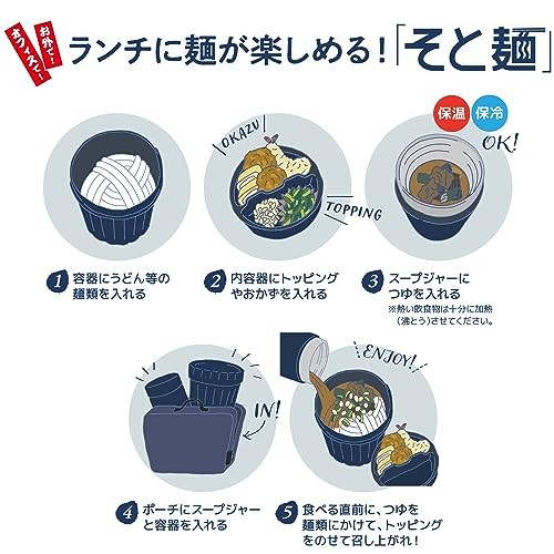 Thermos JEC-1000 NVY Noodle Container Navy for Hot and Cold Lunches