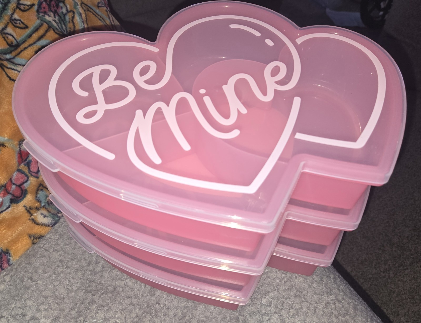3 “Be Mine” heart-shaped snack box from the Cook with Color Valentine collection