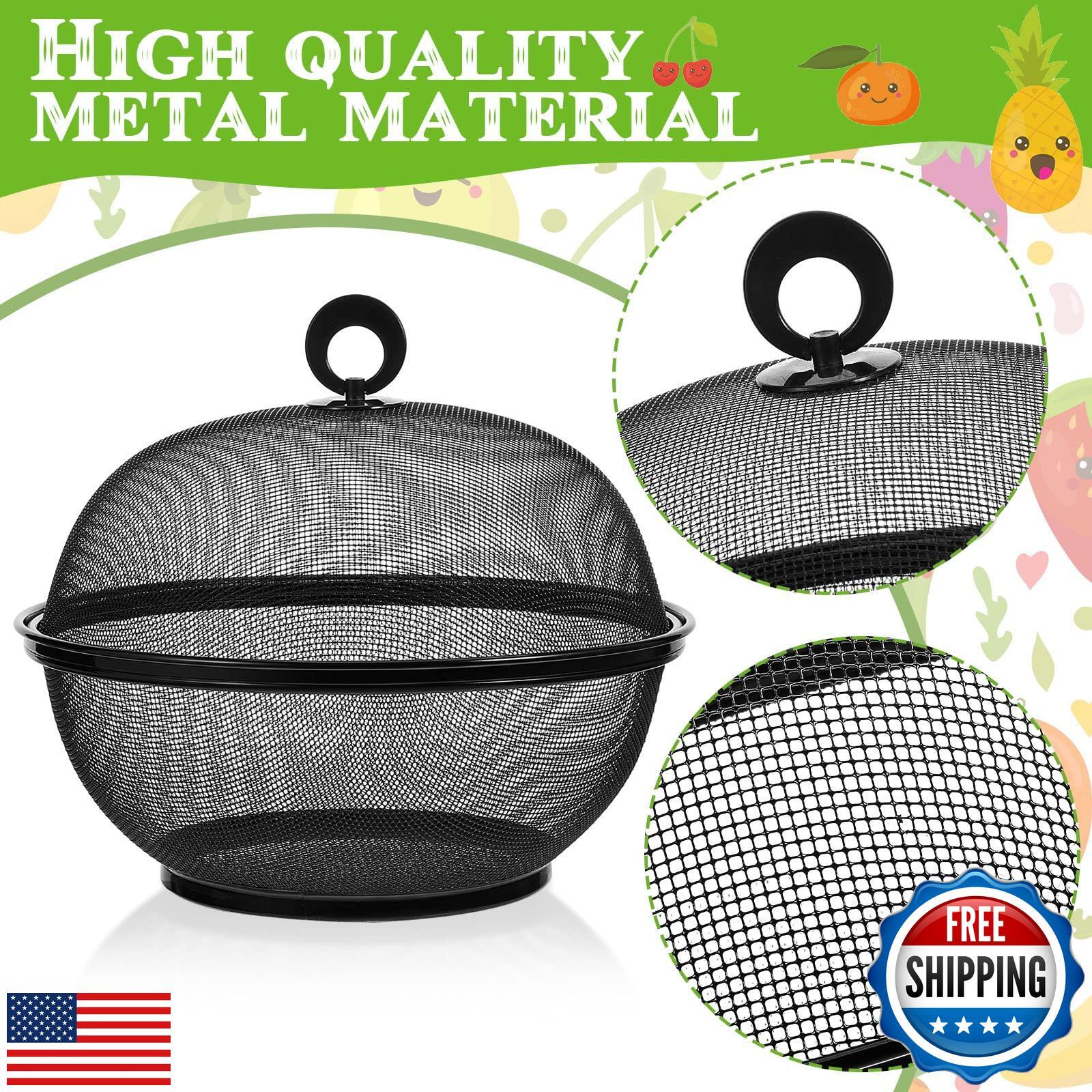 Suclain 4 Pcs Mesh Food Covers with Lid Fruit Basket with Lid, Food Bowls Fly