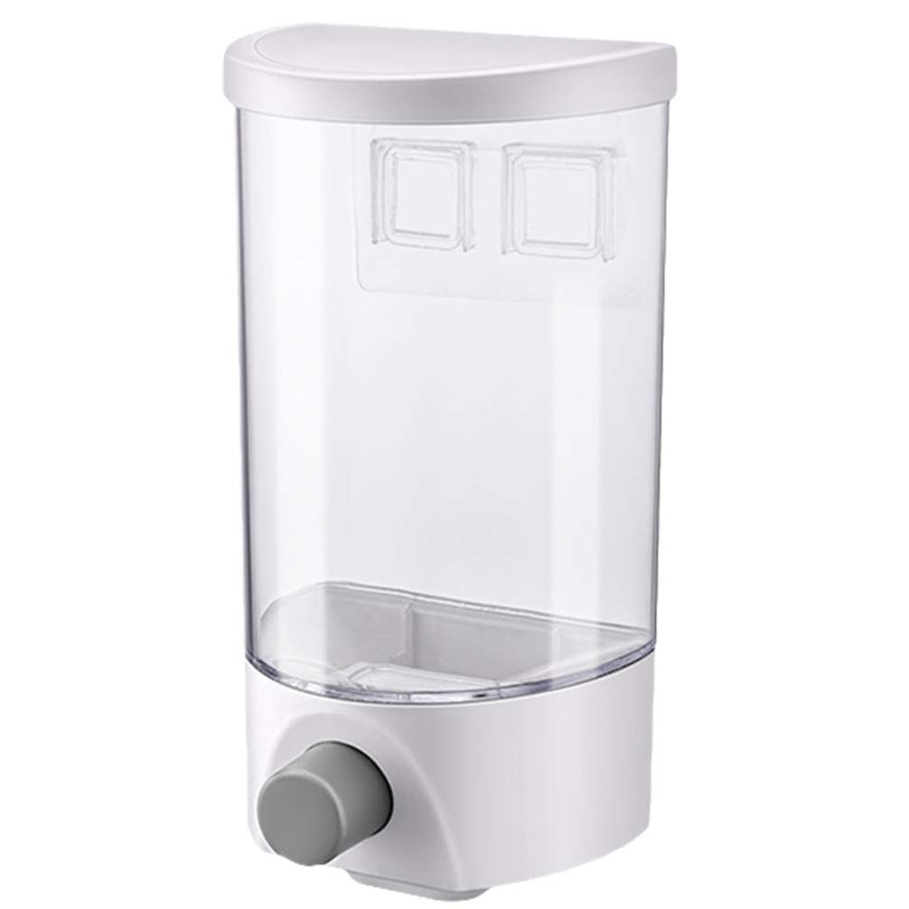 Wall Mounted Storage Jar with Press Button Portion Control Clear Airtight Foo…