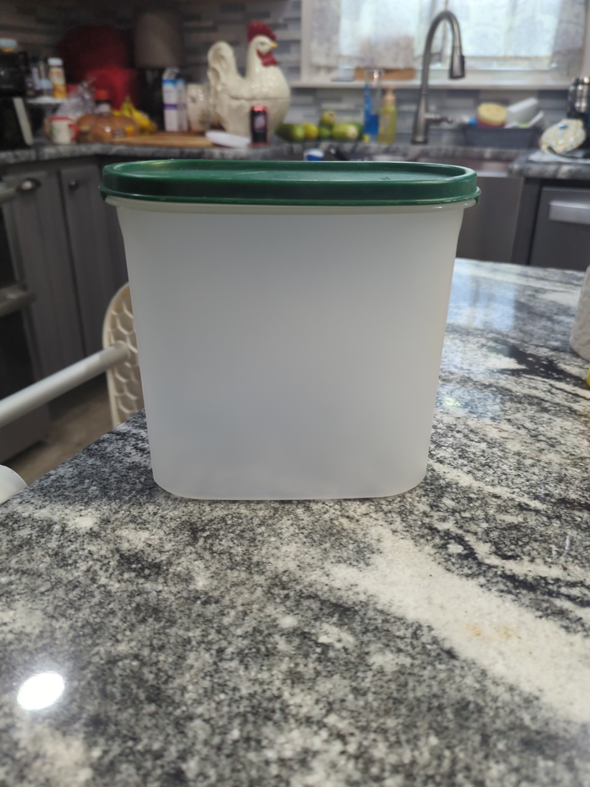 Tupperware Modular Mates Super Oval Container #3 Green Lid 7 1/4 Cup 1613-23