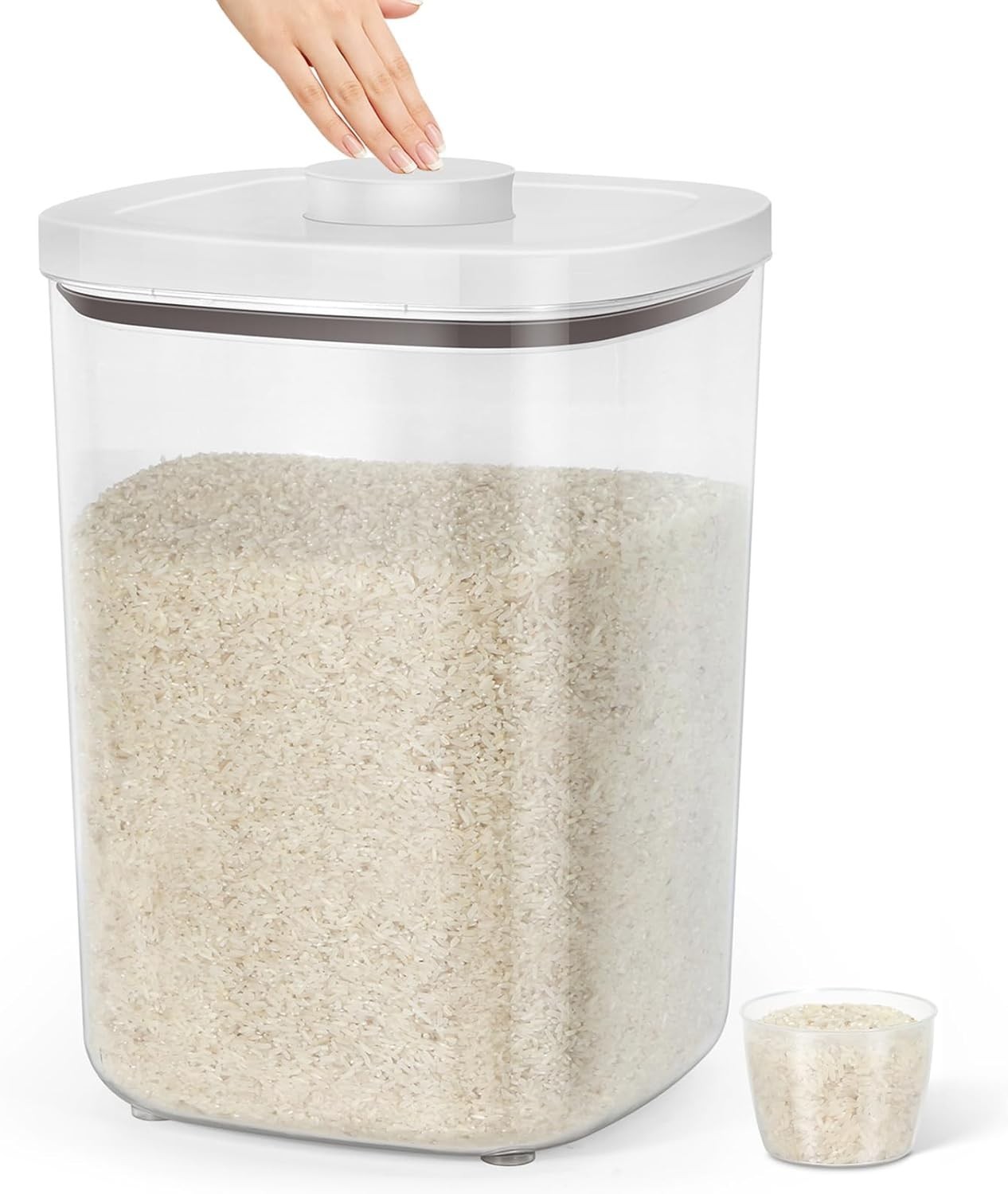TBMax Large Flour Storage Container 10.56 Qt 20 Lbs Rice with Pop Up Lid