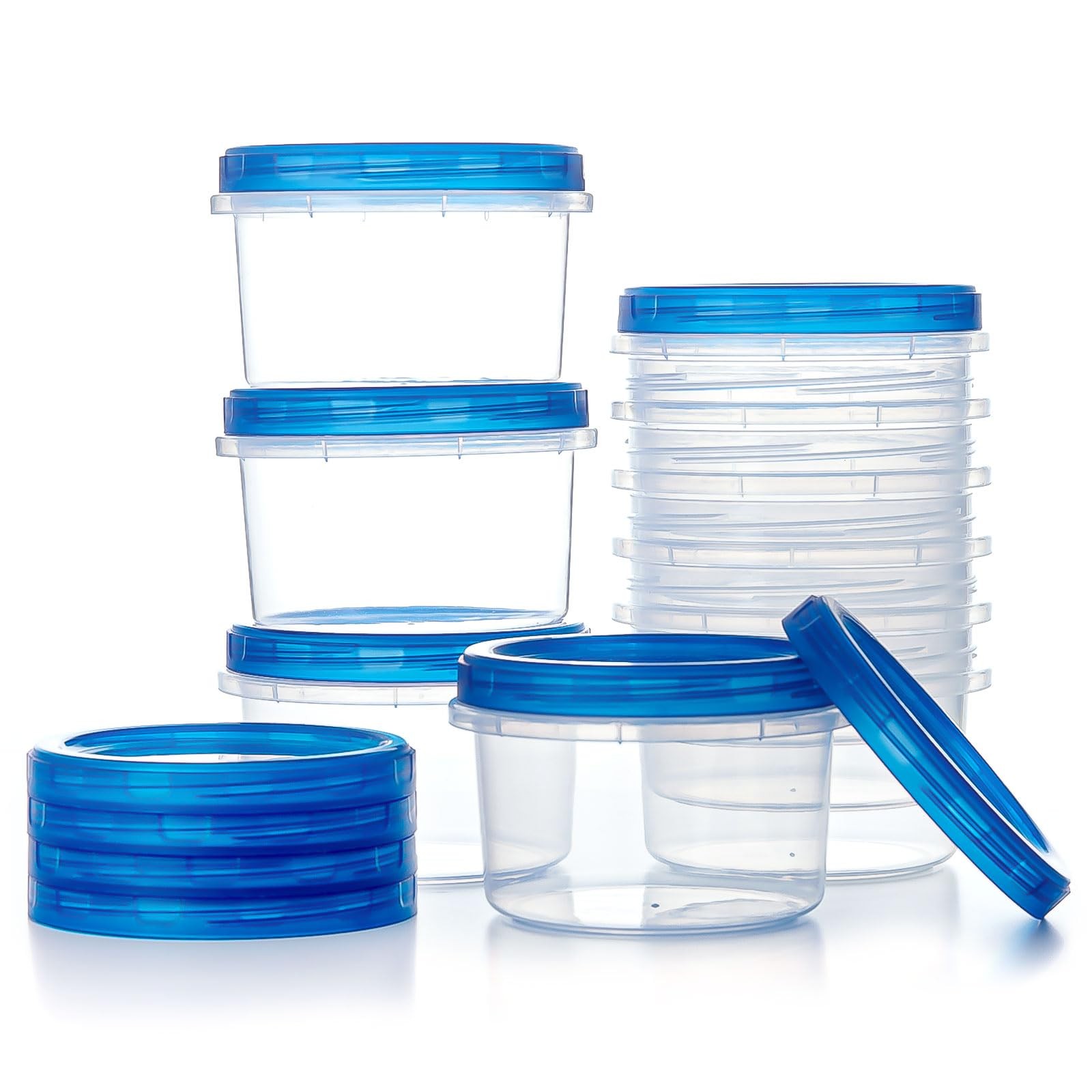 Freezer Storage Containers, [10 Pack-16 oz] Ultra Thick Freezer Containers wi…