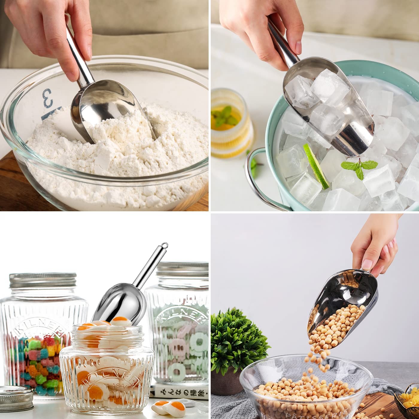 6oz Metal Ice Scoop,Kitchen Ice Scooper for Ice Maker,Small Food Scoops for Part