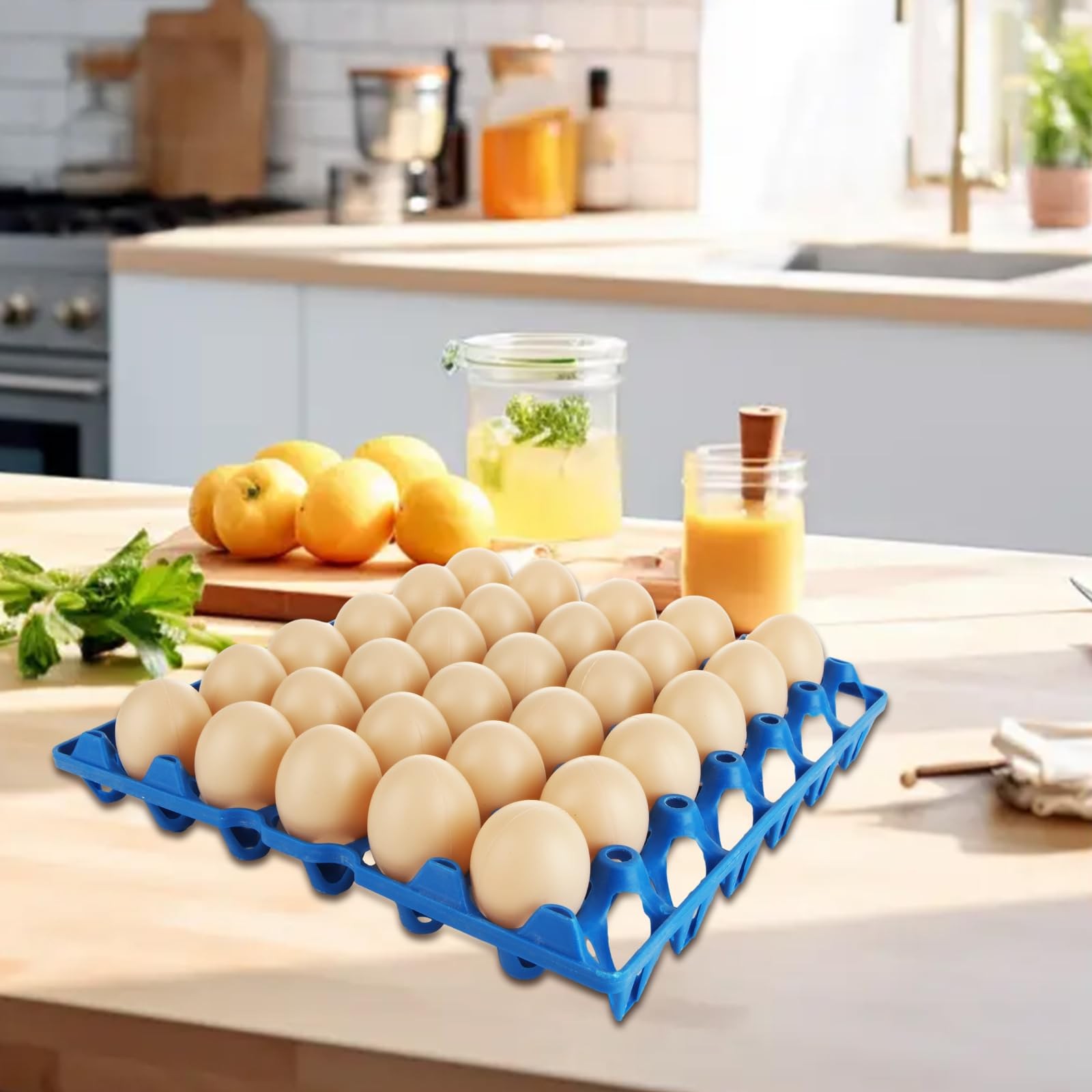 LOYORTY 12PCS Plastic Egg Trays Egg Crates, Stackable Eggs Cartons Egg Flats,…