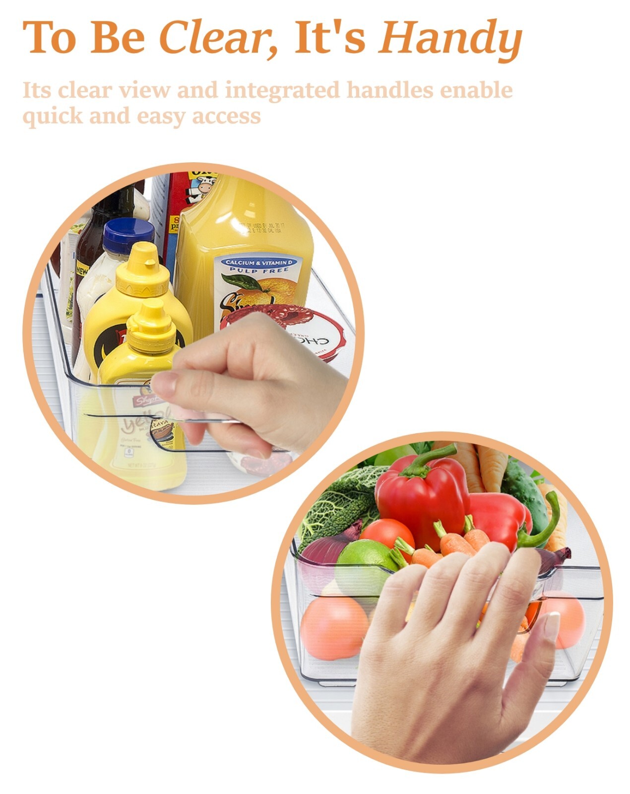 All In 1 Refrigerator Organizer Bins Set, Fridge Pantry Clear Stackable Storage