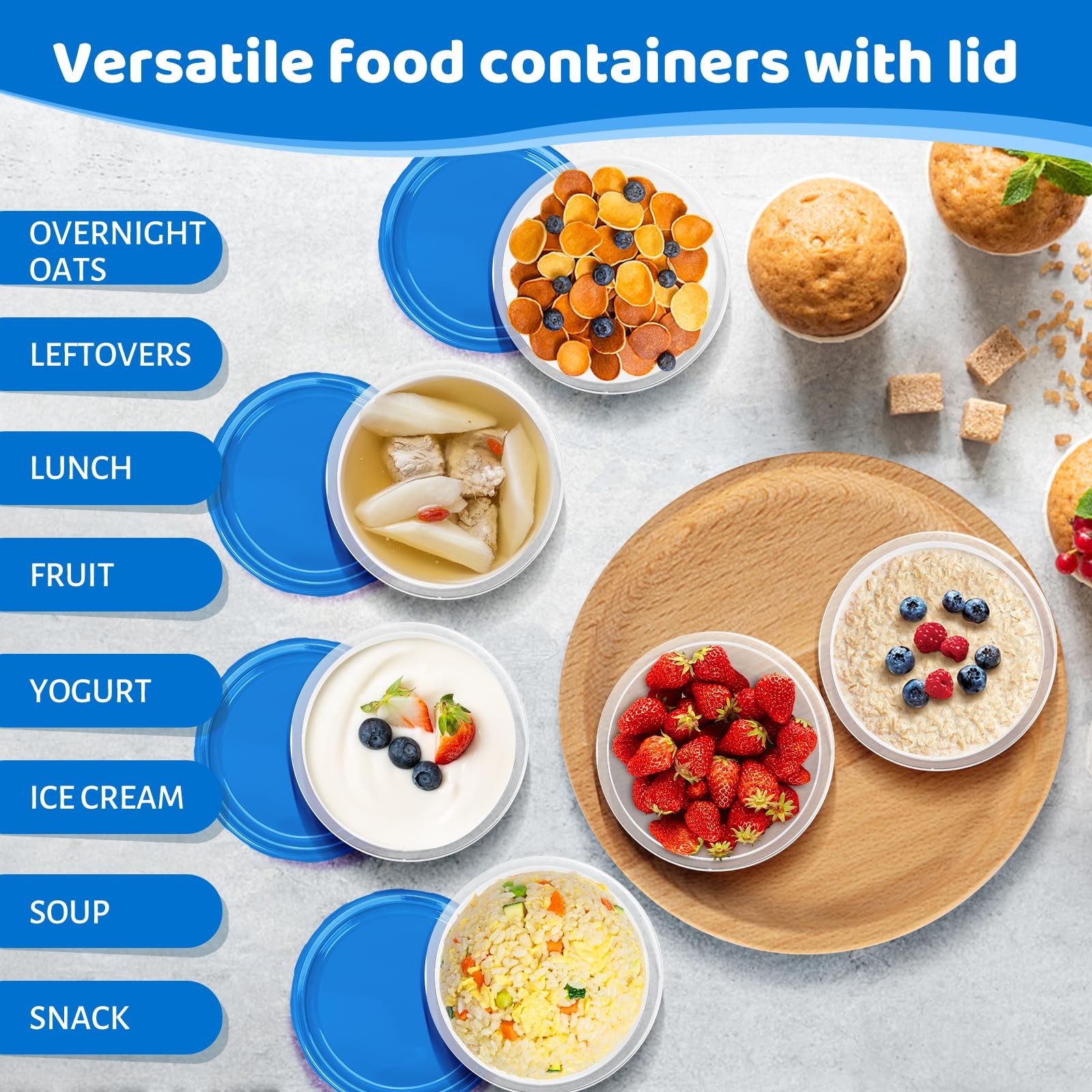 Freezer Storage Containers, [10 Pack-16 oz] Ultra Thick Freezer Containers wi…
