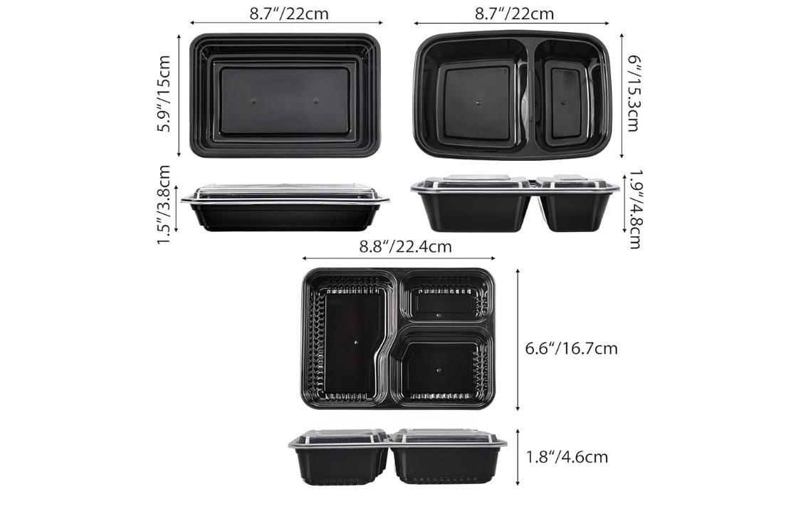 36 Pack Meal Food Prep Containers w/ Lids; Freezer, Microwave Safe