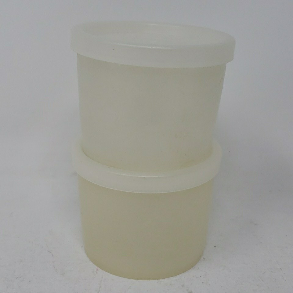 Vintage TUPPERWARE Kit-Kup Snack Cups 122 Set of 2 Sheer with Lids 296