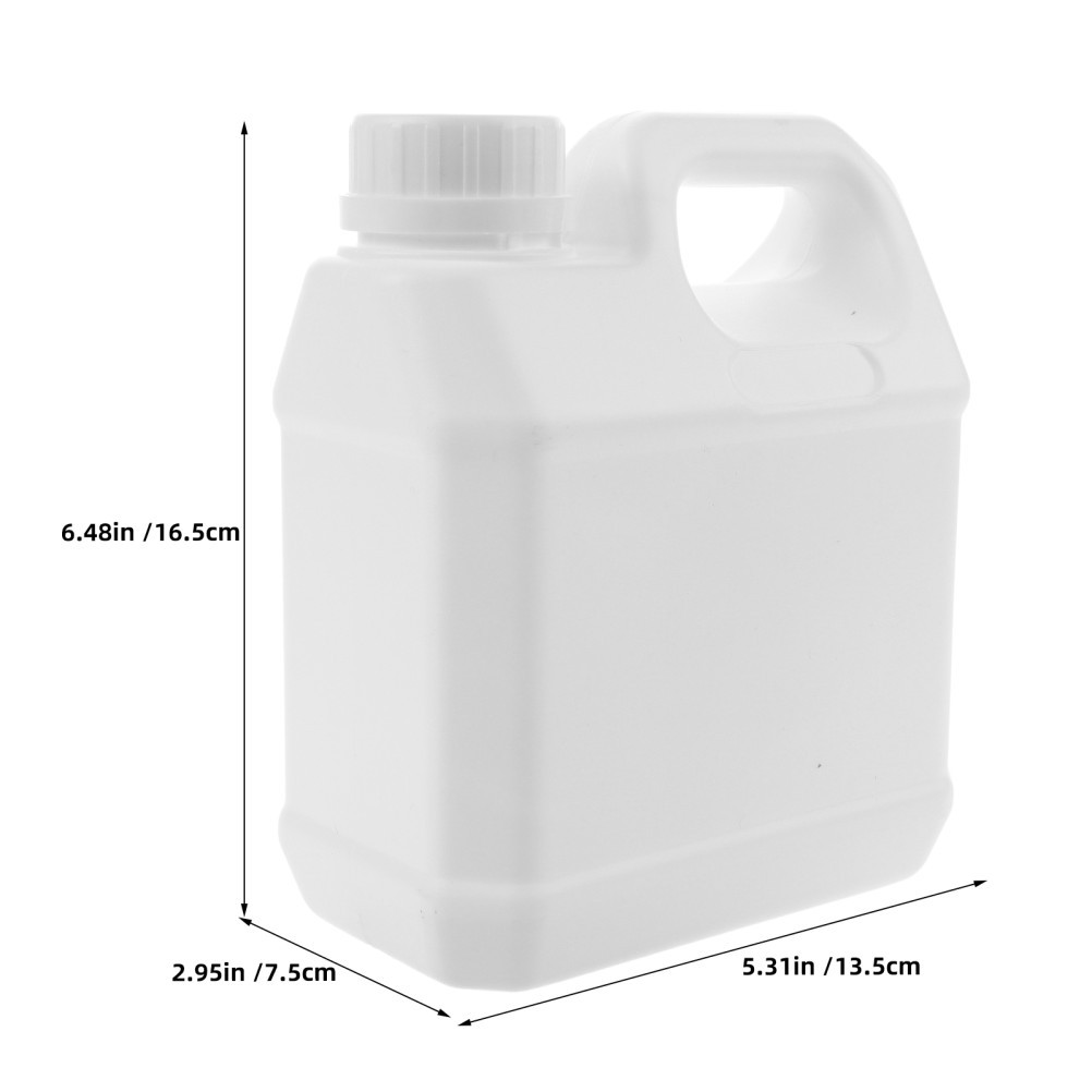 4Pcs White Refillable Plastic Liquid Bottles with Handle Leakproof Storage Jugs