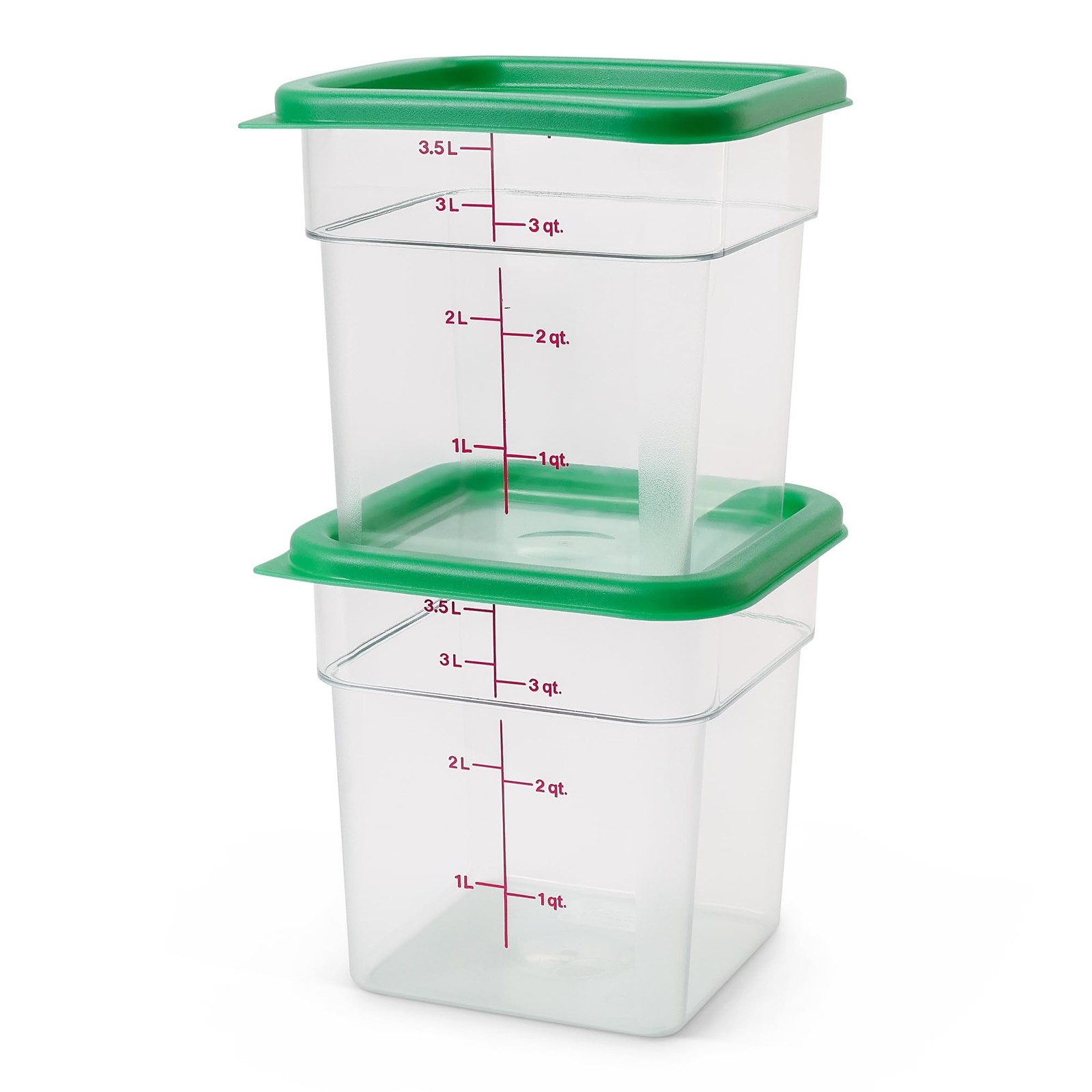 Cambro Food Storage Container with Lid (2 Pack) – Classic 4 QT + Lid, Clear