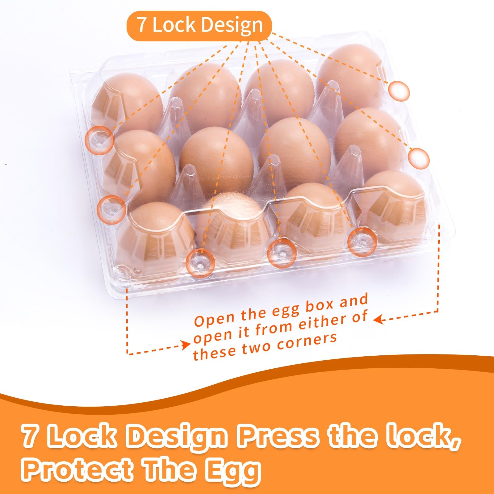 DecarDamai 100 Pack 3×4 Plastic Egg Cartons Cheap Bulk 12 Count Clear, Reusab…
