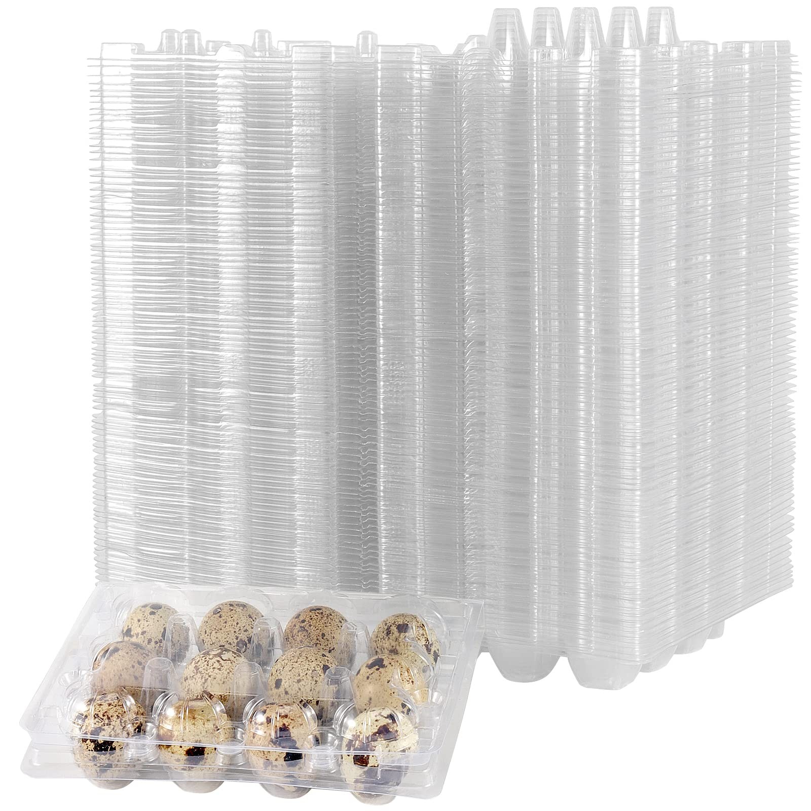 150 Pack 12 Grids Plastic Quail Egg Carton Bulk Clear Quail Eggs Carton Holders