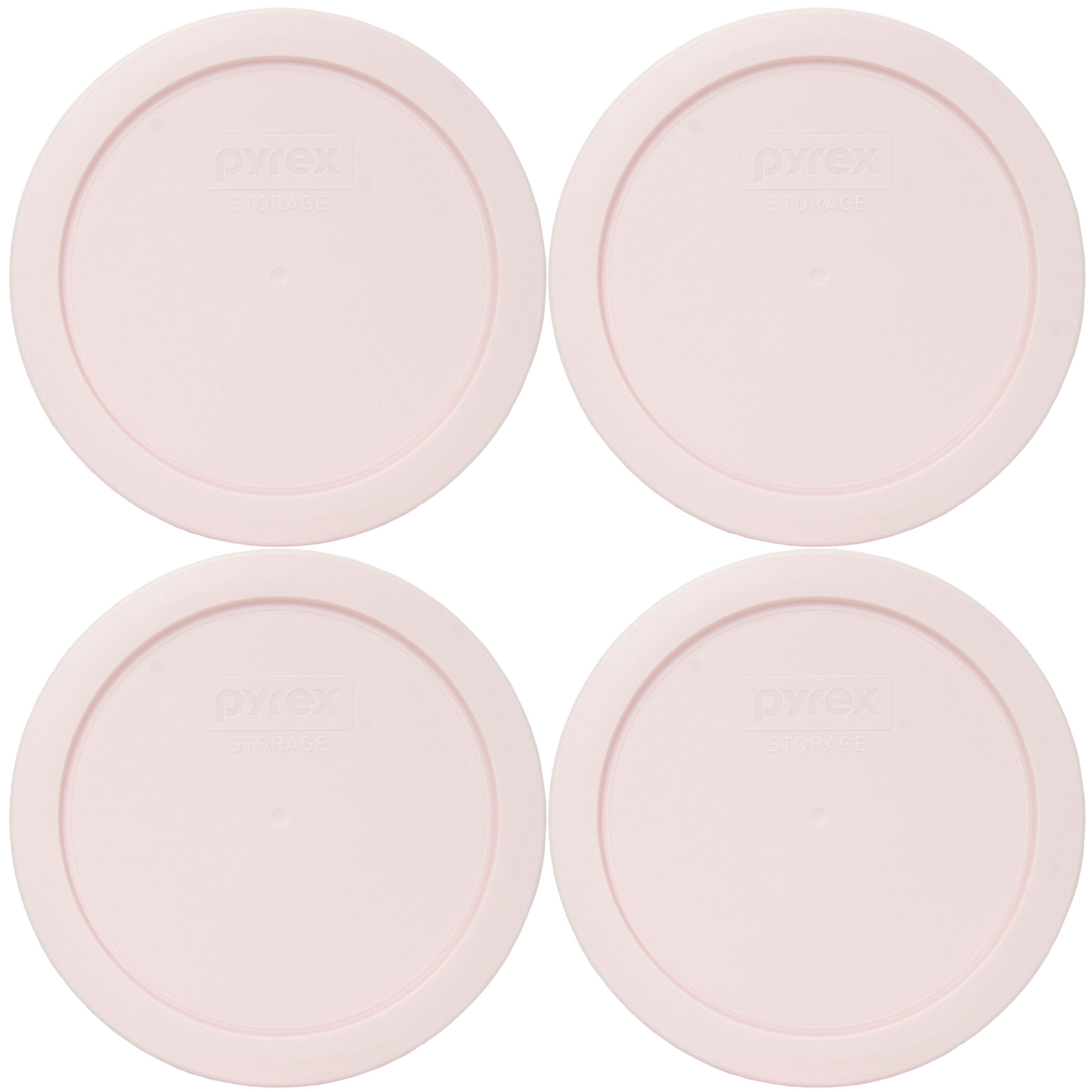 Pyrex 7201-PC Loring Pink Plastic Storage Replacement Lid Cover (4-Pack)