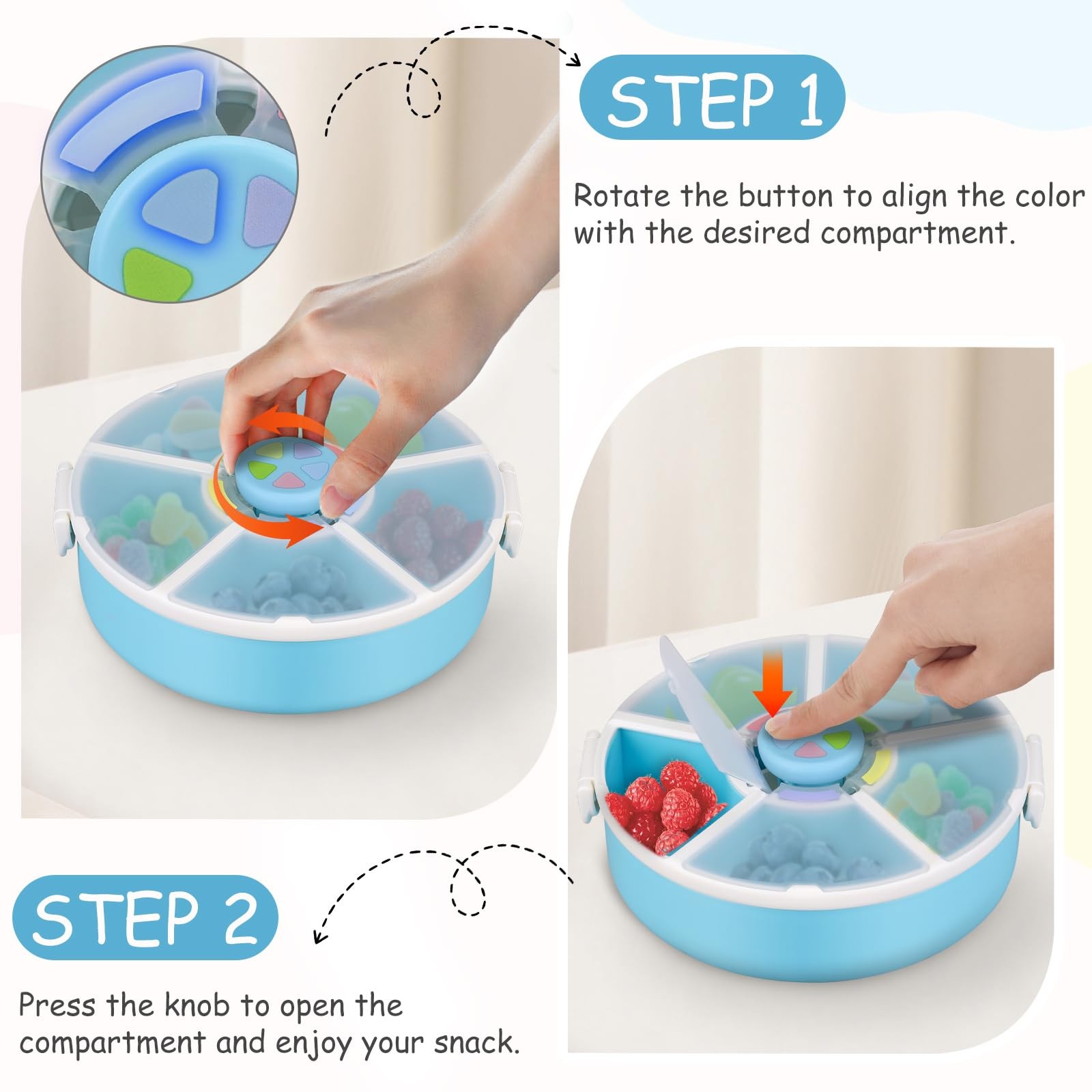 ‘ Rotating Snack Container Set – 2-Pack, Includes 1 Rotating Snack Container …