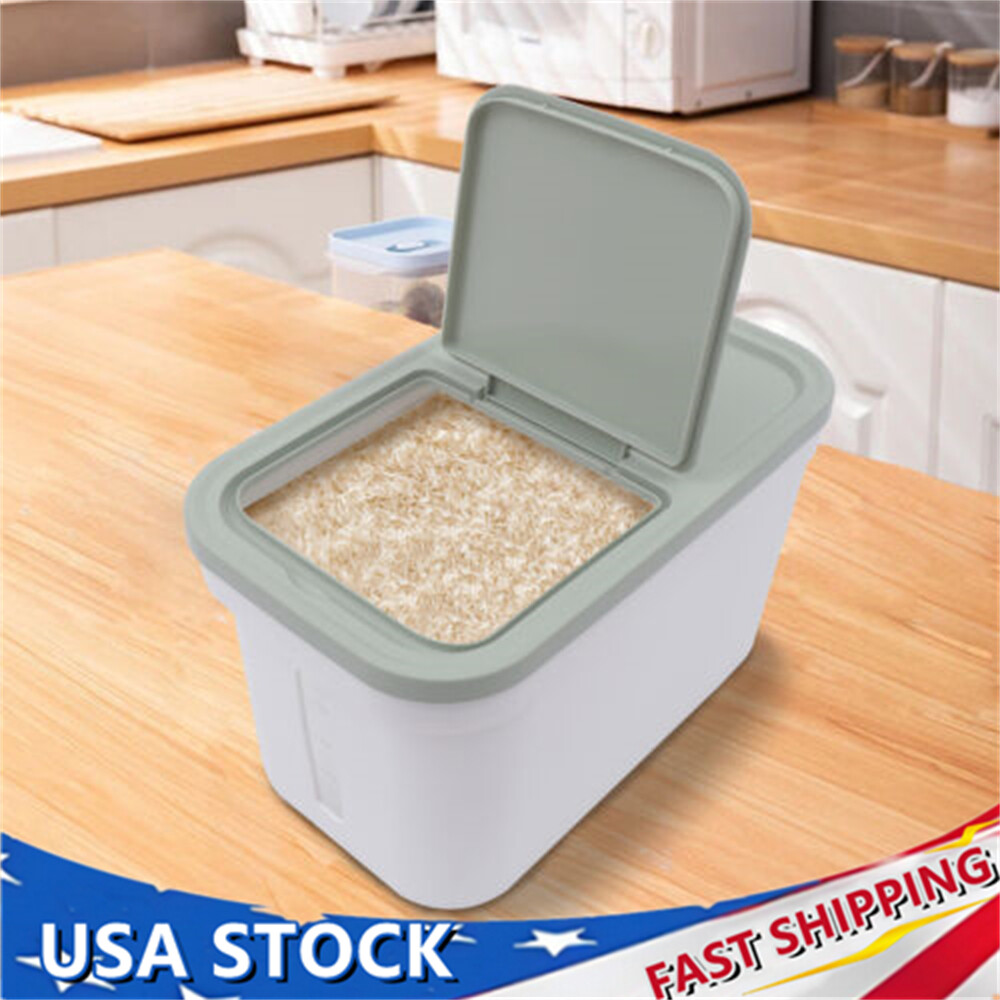 10kg Rice Food Storage Container Kitchen Dispenser Insect-proof W/Cup