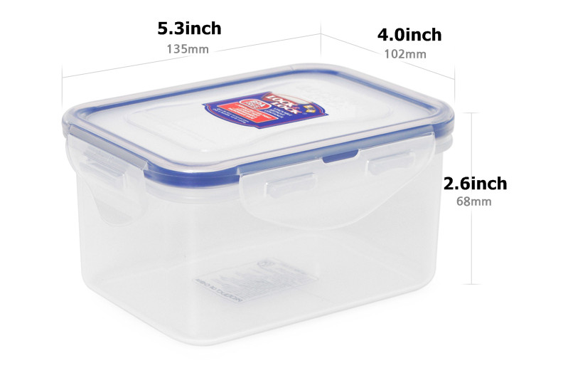 2Pcs Lock & Lock Classic Food Storage Plastic Container Set(470mL x2)