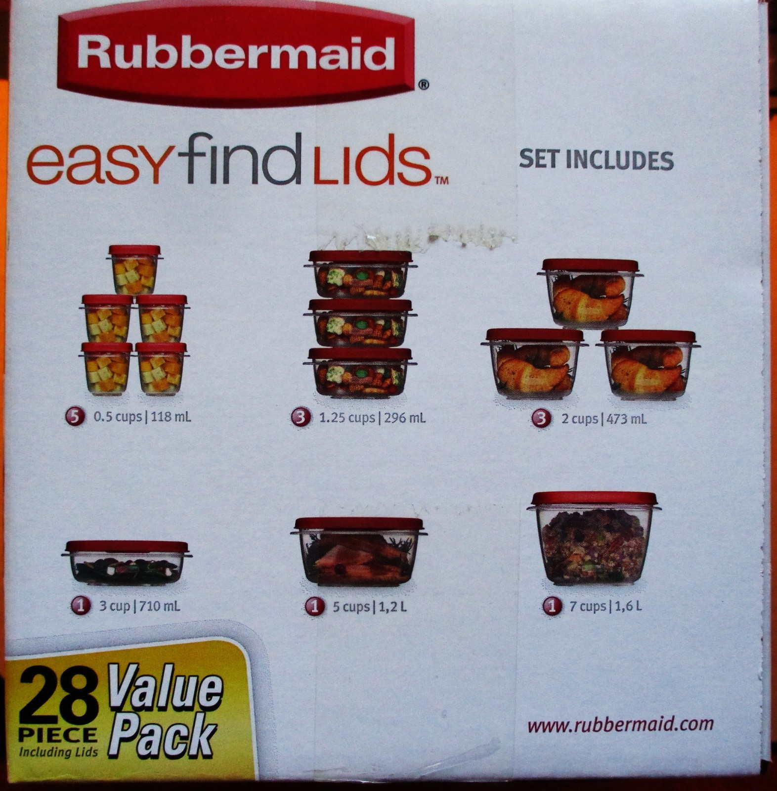 RUBBERMAID 28 PIECE VALUE PACK WITH LIDS. NEW IN BOX.