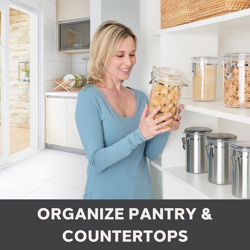 Airtight Food Storage Container Stackable Kitchen Organizer W/ Locking Lid New