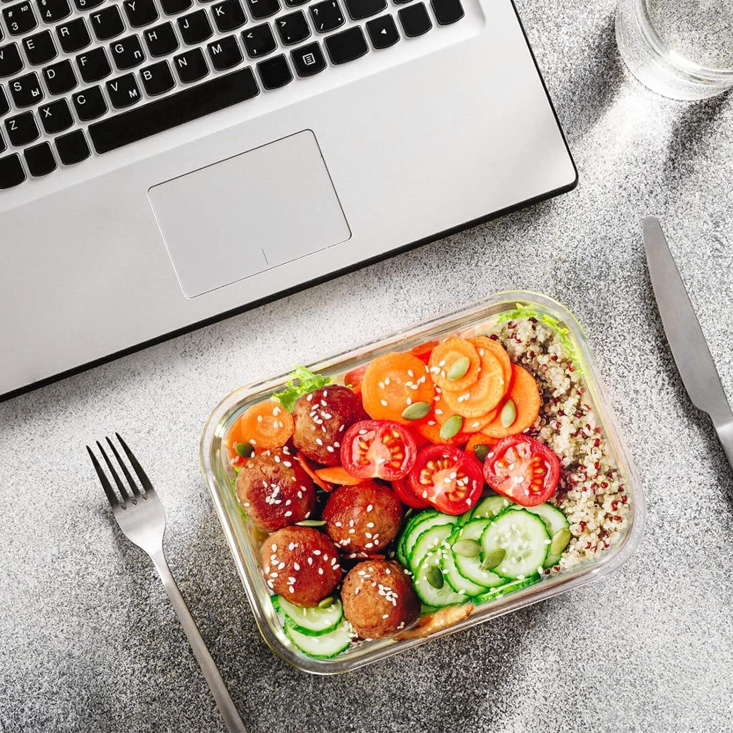 24 Pcs Airtight Food Storage Containers Uses Vegetables Pasta Salad Fruits Meat