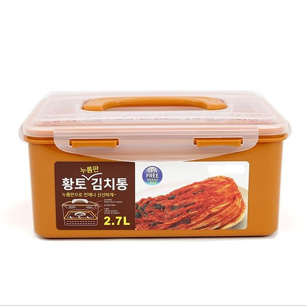 BPA Free Korean Red Clay HWANGTO Vacuum Airtight Kimchi Container 2.7L, 6.3L
