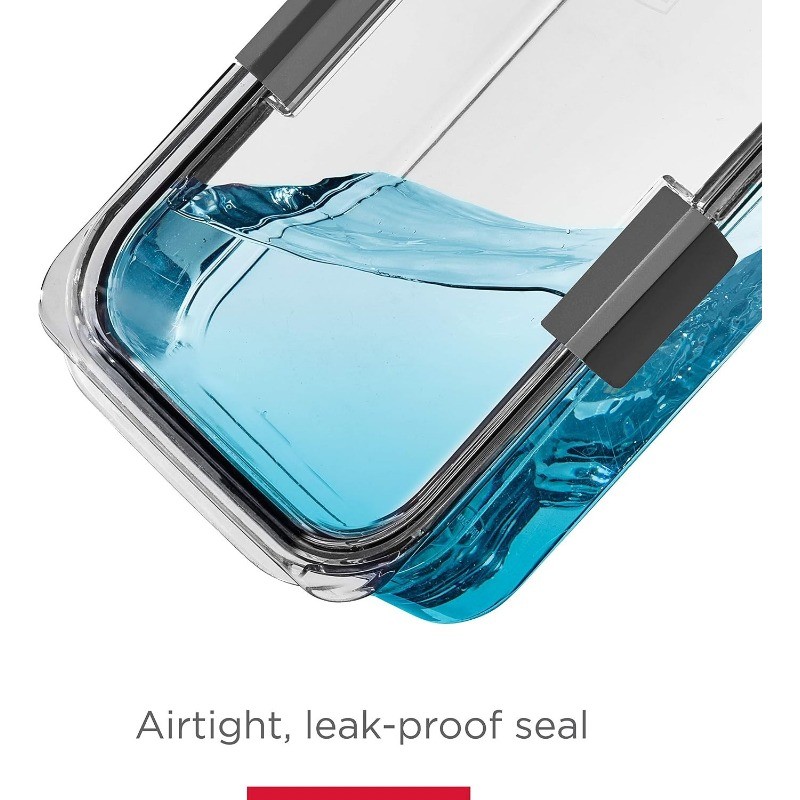 Brilliance BPA-Free Food Storage Containers W/ Lids Airtight Clear Set of 2 9.6