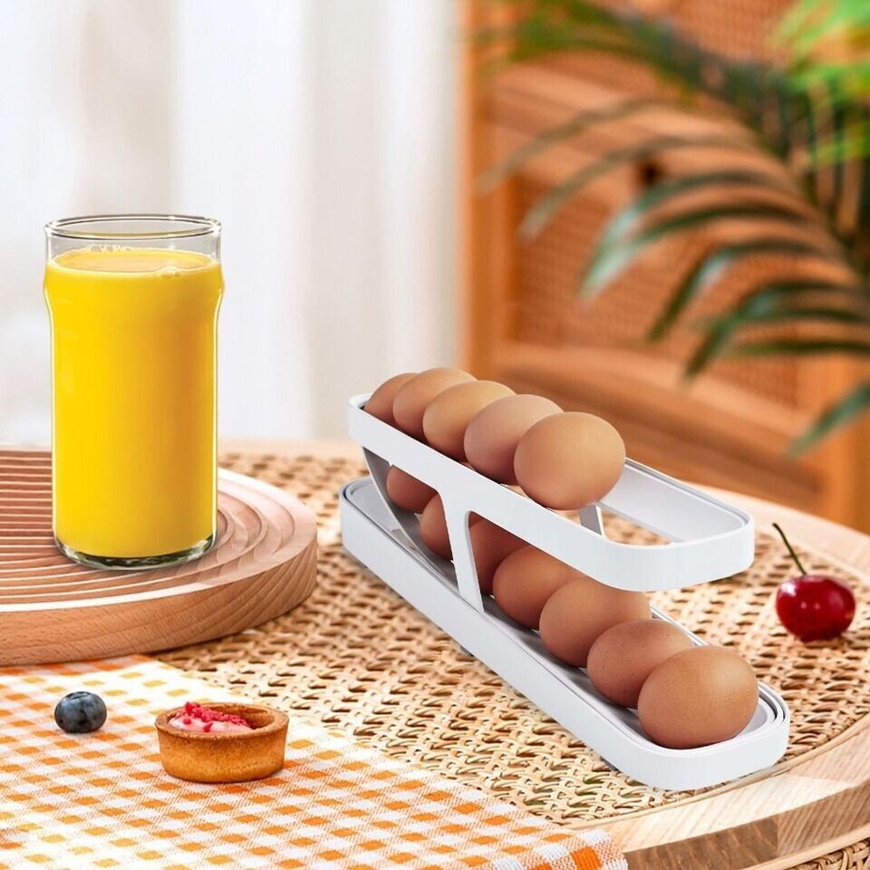 Egg Dispenser Removable Egg Storage Box Automatic Scrolling Egg Rack – FREE SHIP