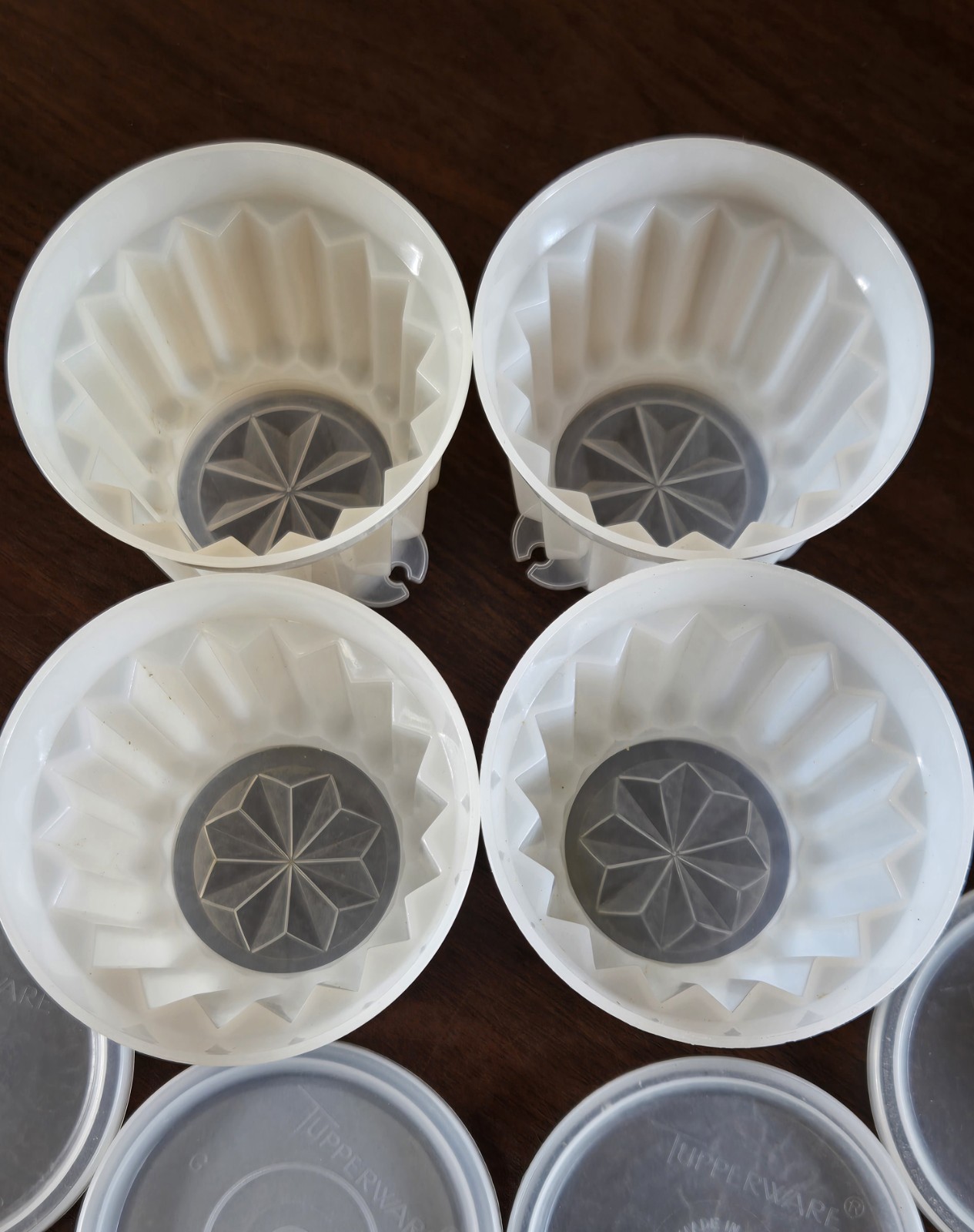 Vintage Tupperware Dessert Mold Pie Slice Container Lot Frosted USA