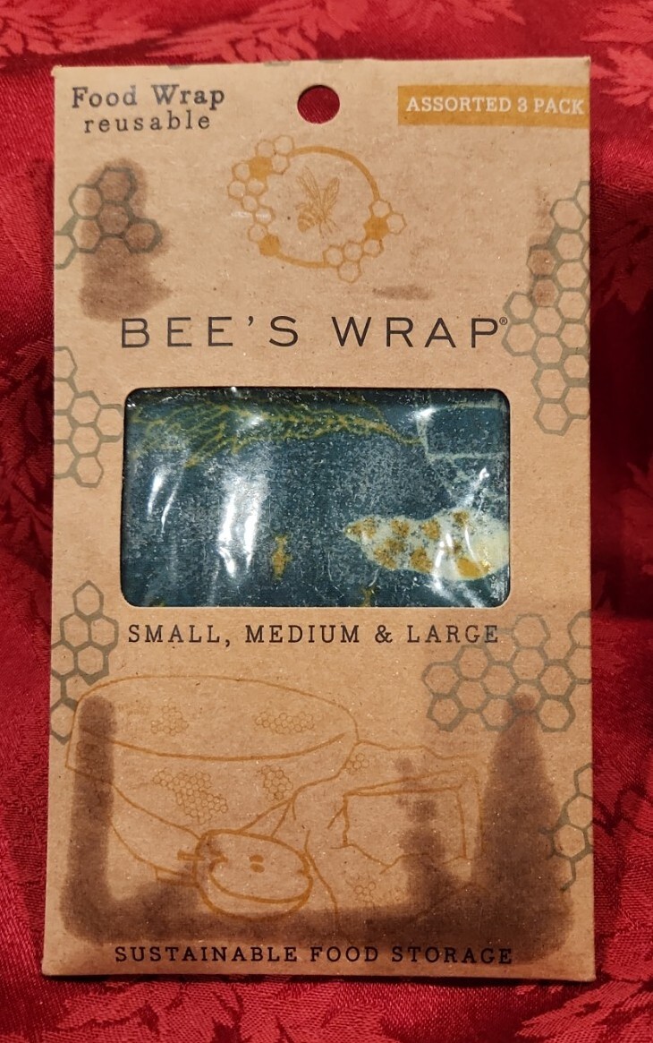 Bee’s Wrap Asst 3 Pk Made in USA Reusable Beeswax Food Storage OCEANS Print New