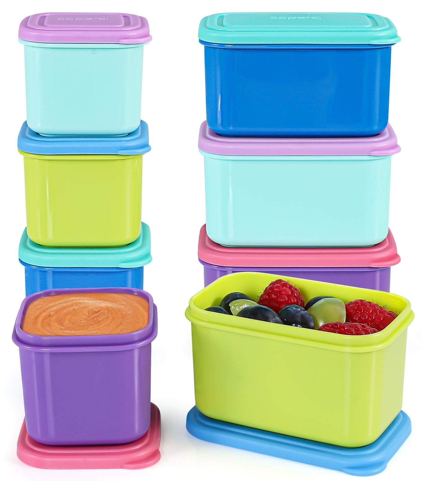 Small Food Containers with Lids Set of 8, 4pcs 3oz & 4pcs 5oz Leakproof Stack…