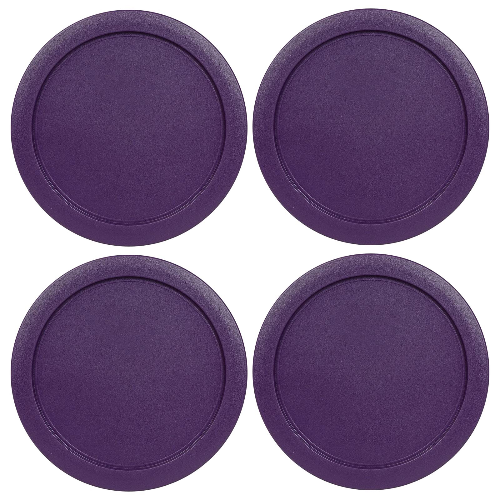 Replacement Lids for Pyrex 1-CUP Storage Cover 4″ Bowl 7202-PC Purple (4 pcs)