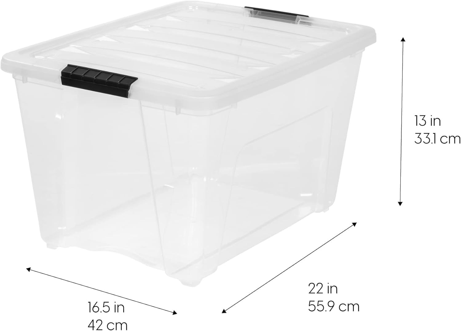 54 Qt Stackable Plastic Storage Bins with Lids, 6 Pack – Bpa-Free, Made in USA –