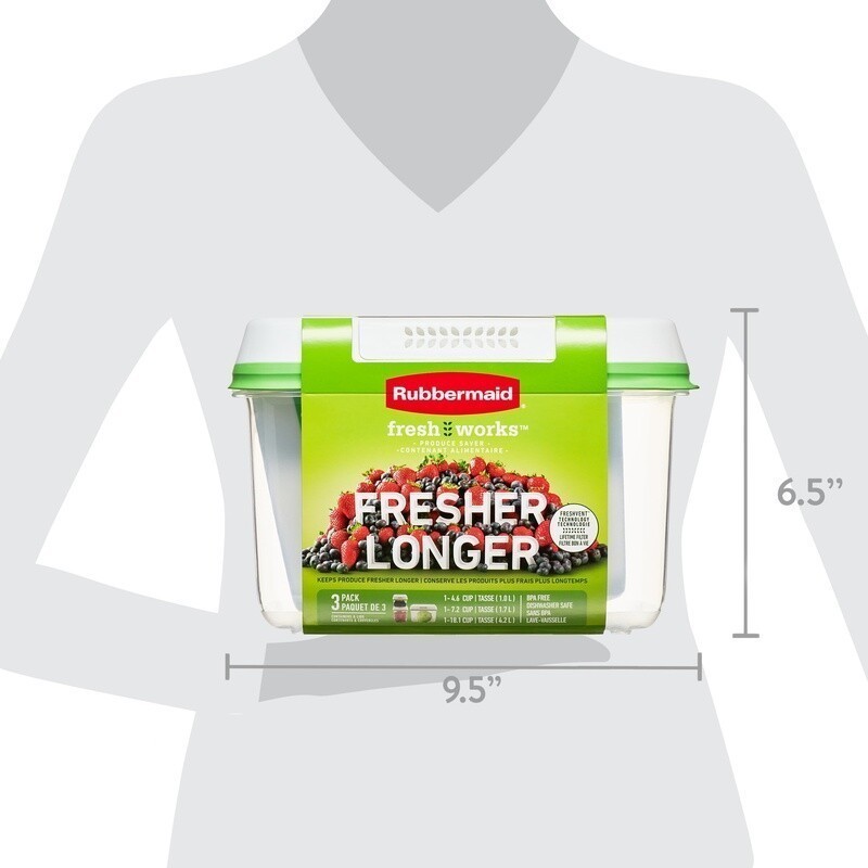 Produce Saver Food Storage Containers 6-Piece Set Freshness Keeper Airtight New
