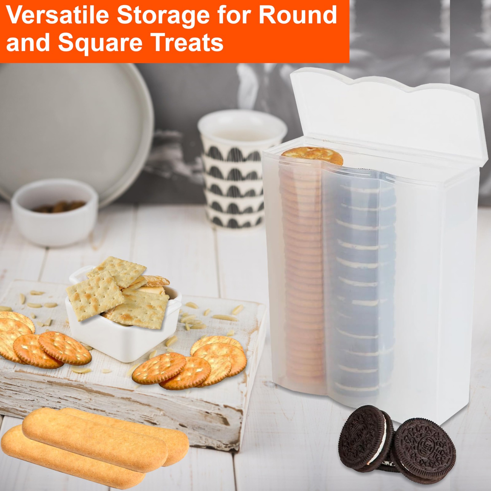Home-X Convenient Cracker & 6 inches x 2.5 x 7.75 inches, translucent