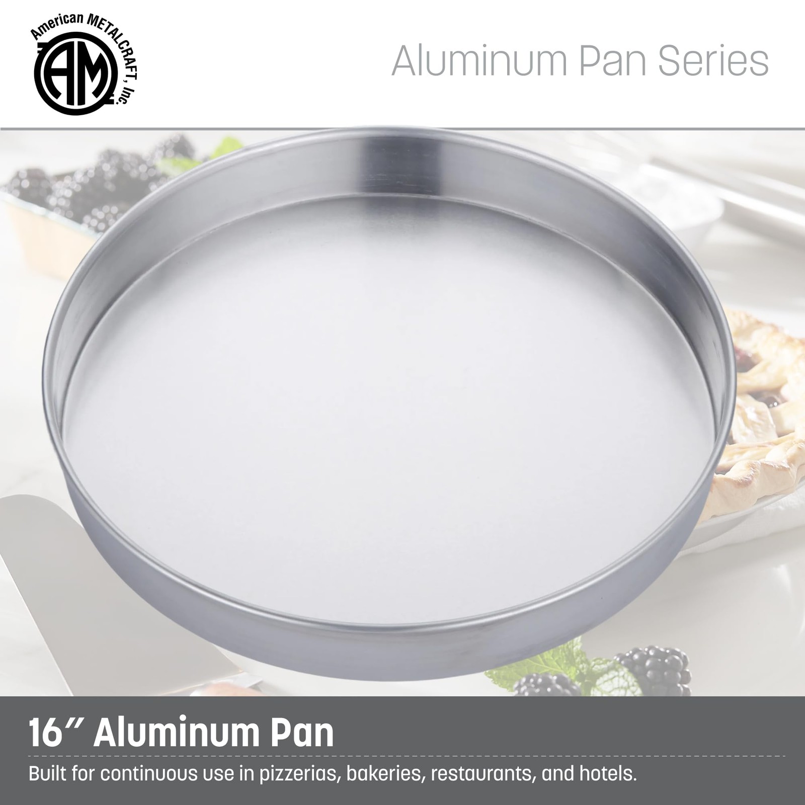 Straight-Sided Pan 16″ Dia 2″ H 18-Gauge Aluminum – Ideal for Baking & Pizza