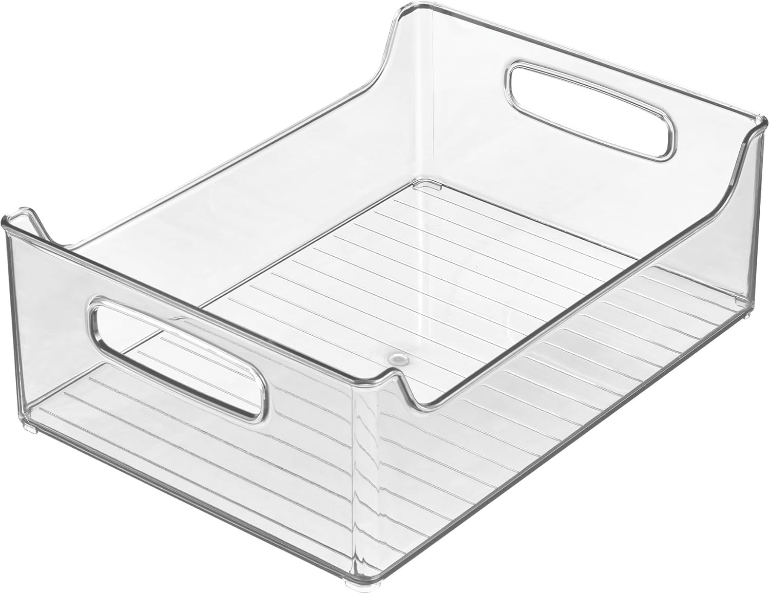 iDesign Stackable Storage Bin W/ Handles Pantry/Fridge Clear Made in USA