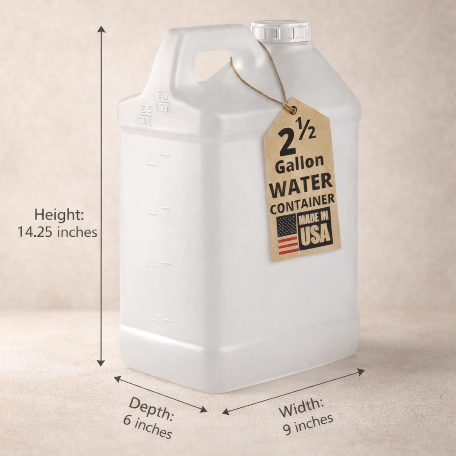 2.5 Gallon Heavy-Duty Water Jug – Automotive Oil Container & Liquid Storage