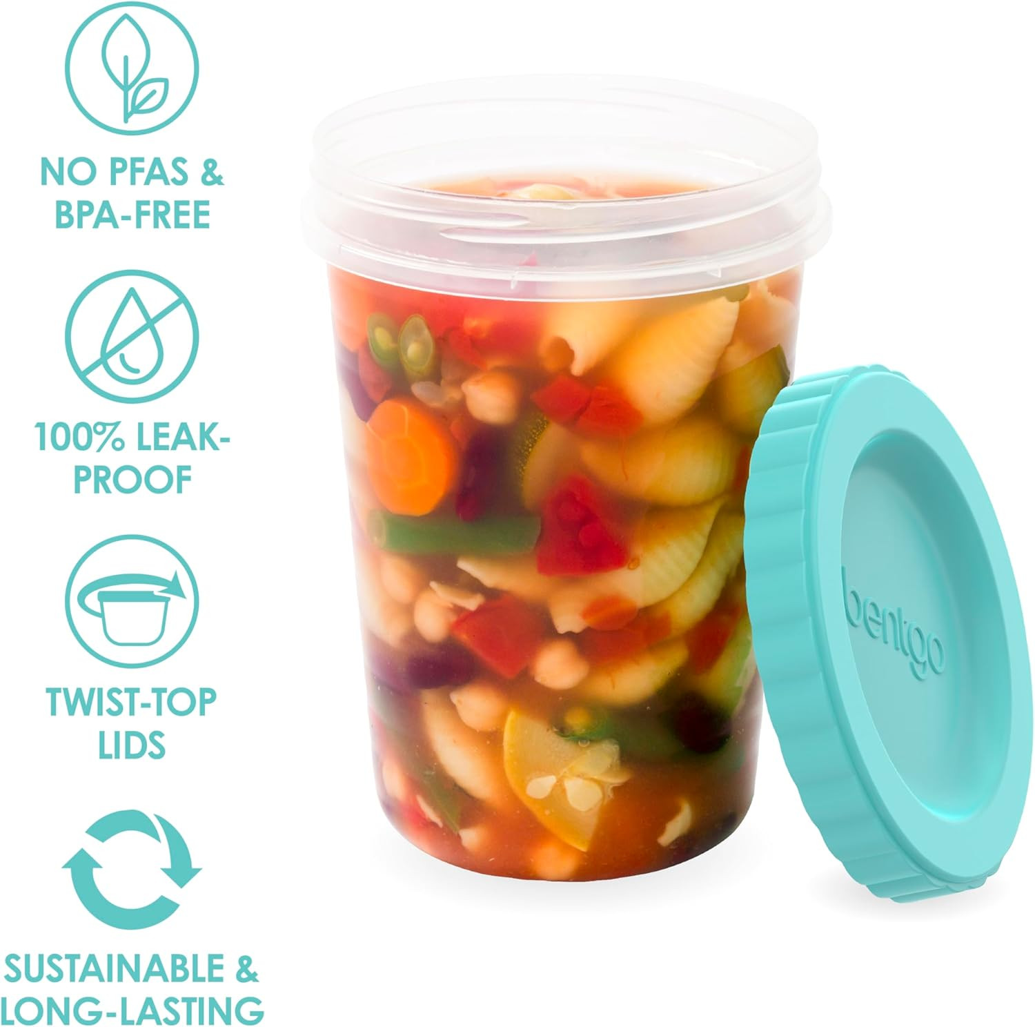 Prep – 20 Piece 32 Fl Oz Leak-Proof Deli Containers with Lids, Food Storage for